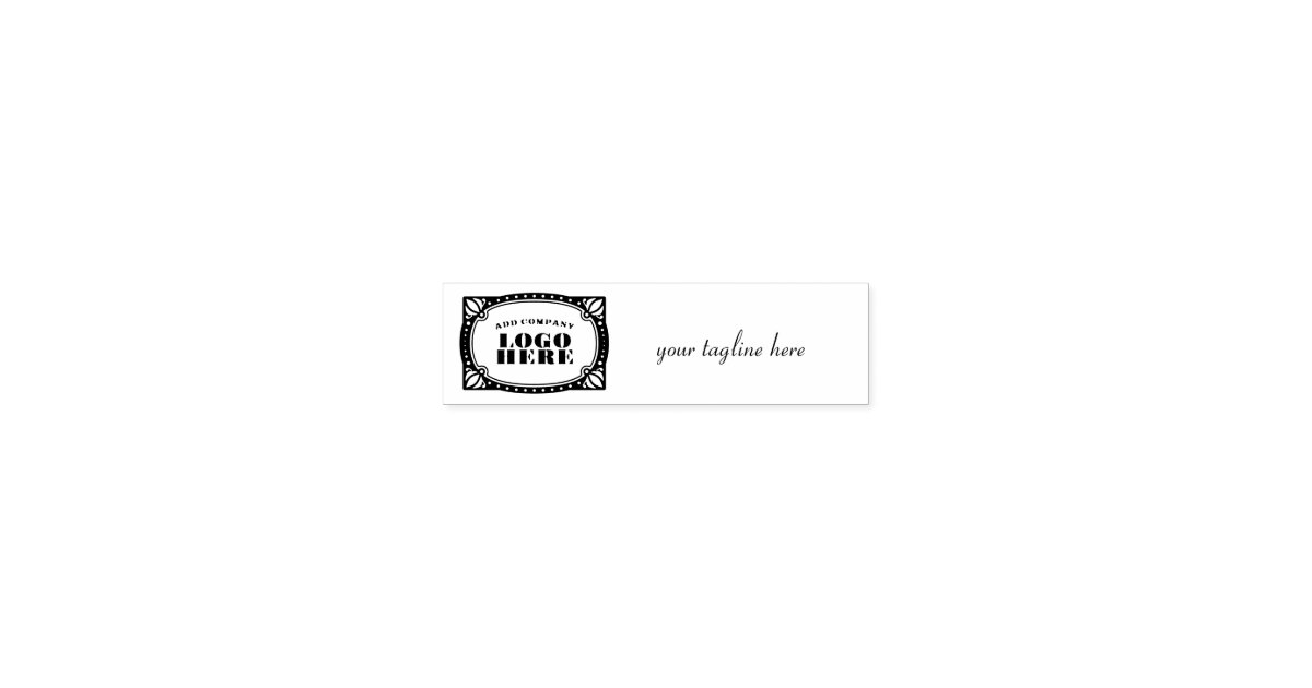 New Business Logo and Tagline Slogan Pocket Stamp | Zazzle