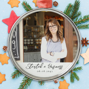 New Business Milestone Photo Keepsake Metal Ornament