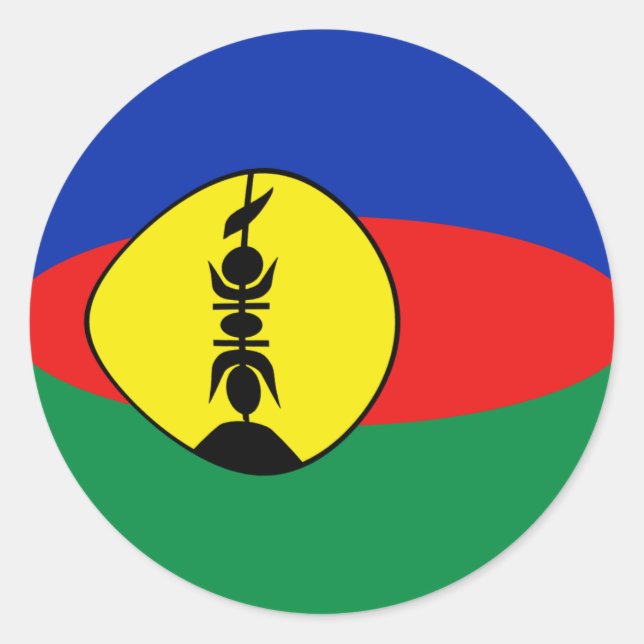 New Caledonia Fisheye Flag Sticker (Front)