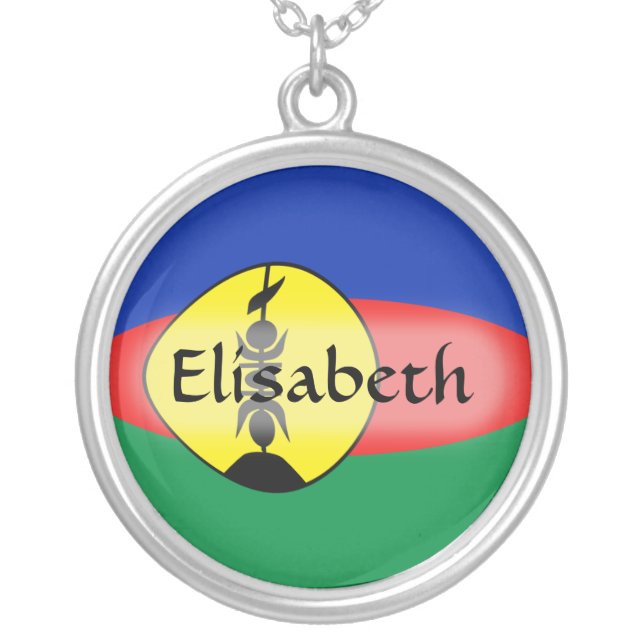 New Caledonia Flag + Name Necklace (Front)