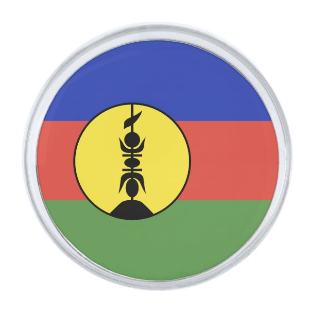 New Caledonia flag Silver Finish Lapel Pin (Front)