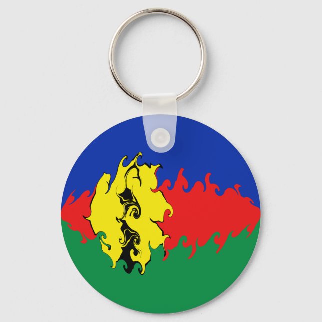 New Caledonia Gnarly Flag Keychain (Front)