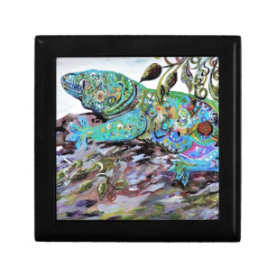 New Caledonia Lizard Art Deco Style Jewelry Box