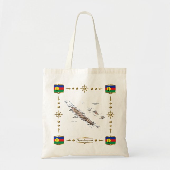 New Caledonia Map + Flags Bag (Front)