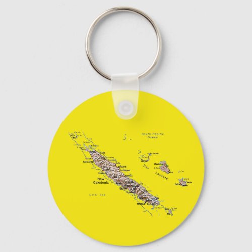 New Caledonia Map Keychain