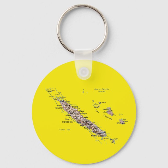 New Caledonia Map Keychain (Front)