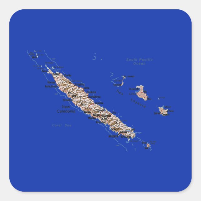 New Caledonia Map Sticker (Front)