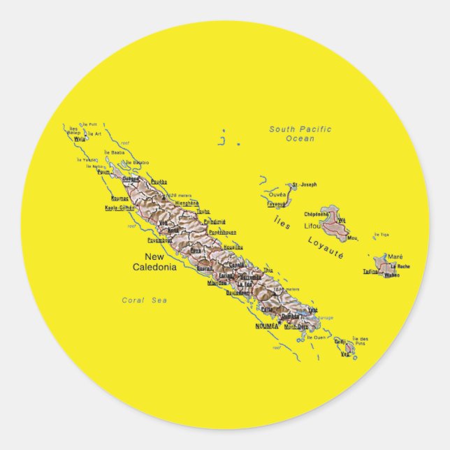 New Caledonia Map Sticker (Front)