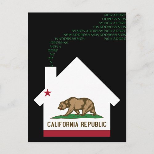 new california address announcement postcard