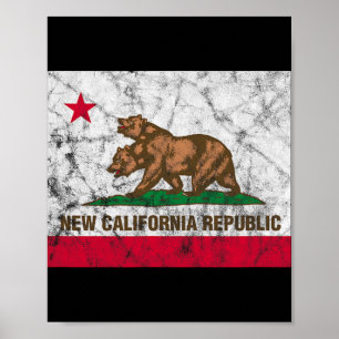 New California Republic Ncr State Distressed Flag Poster
