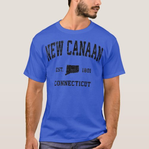 New Canaan Connecticut CT Vintage Sports Design Bl T_Shirt