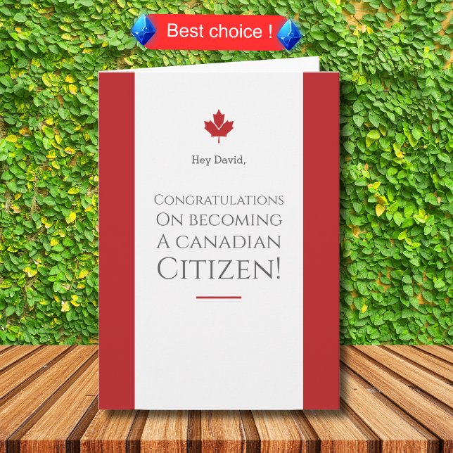 New Canadian Citizenship Gift Congratulations Card (Creator Uploaded)