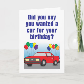 New Car Humorous Birthday Card