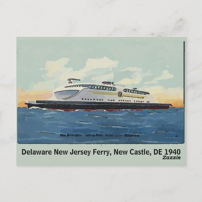 New Castle, DE Old Ferry Postcard (Back)