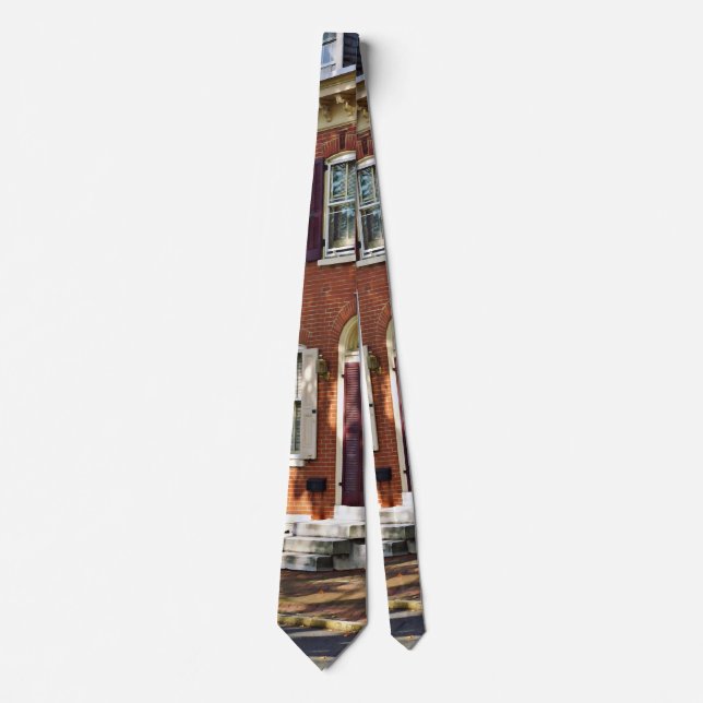 New Castle DE - Row of Townhouses Neck Tie (Front)