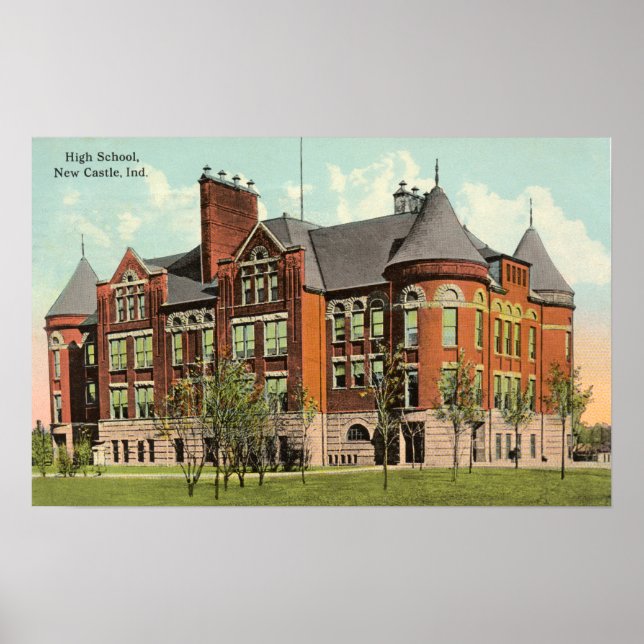 New Castle, Indiana "Castle" High School Poster (Front)