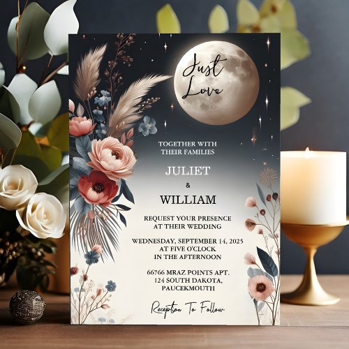New Casual Heart Nothing Fancy Just Love Wedding Invitation