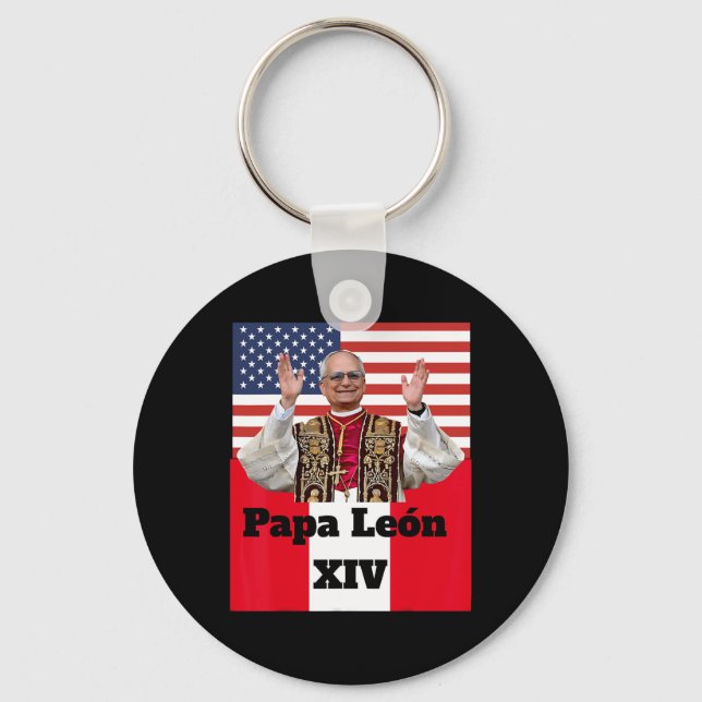 New Catholic Pe Leo Xiv Papa León Peru U.s.a. Conn Keychain (Front)