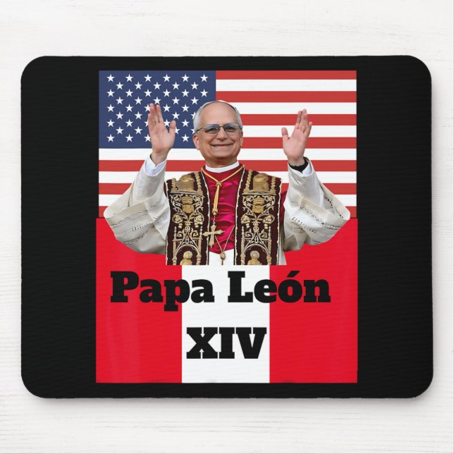 New Catholic Pe Leo Xiv Papa León Peru U.s.a. Conn Mouse Pad (Front)