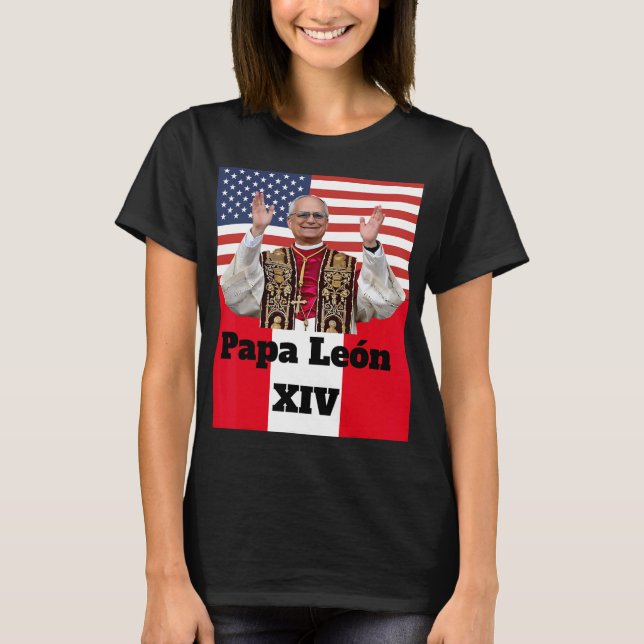 New Catholic Pe Leo Xiv Papa León Peru U.s.a. Conn T-Shirt (Front)