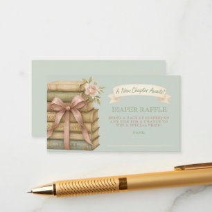 New Chapter Awaits Pink Bow Diaper Raffle Enclosure Card