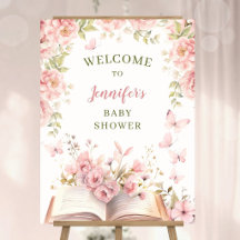 New Chapter Baby Shower Girl Floral Pink Welcome