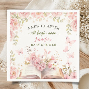 New Chapter Baby Shower Girl Pink Butterflies Napkins