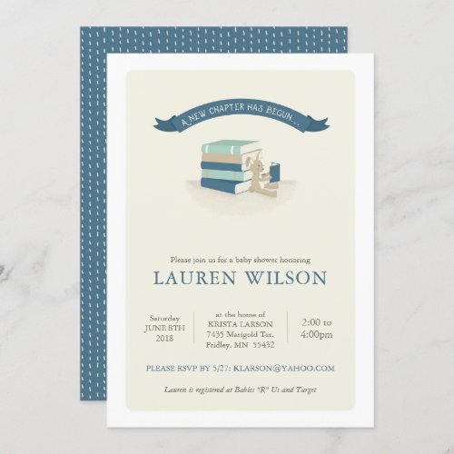 New Chapter Baby Shower Invitation _ blue