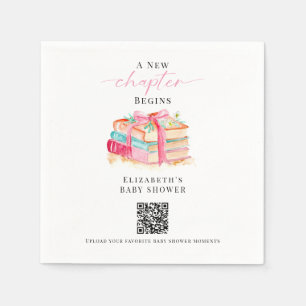 New Chapter Baby Shower Share Photo QR Code Napkins