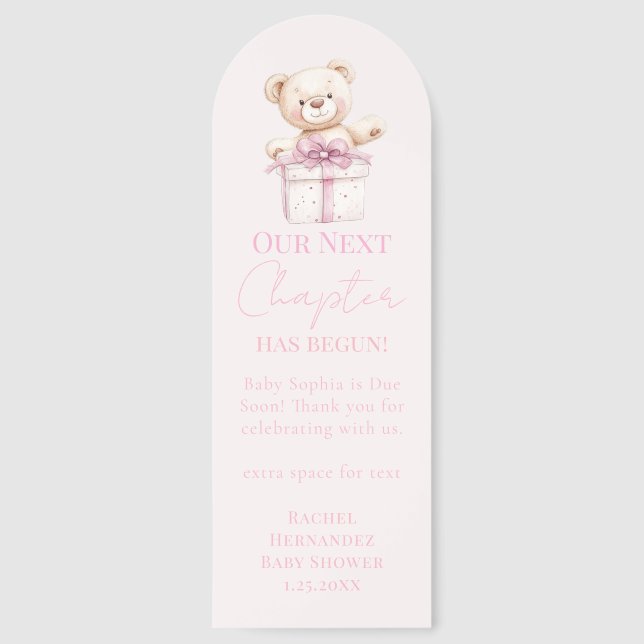 New Chapter Baby Shower teddy bear Bookmarks (Front)