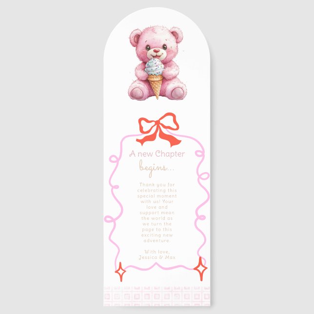 New Chapter Baby Shower teddy bear Bookmarks (Front)