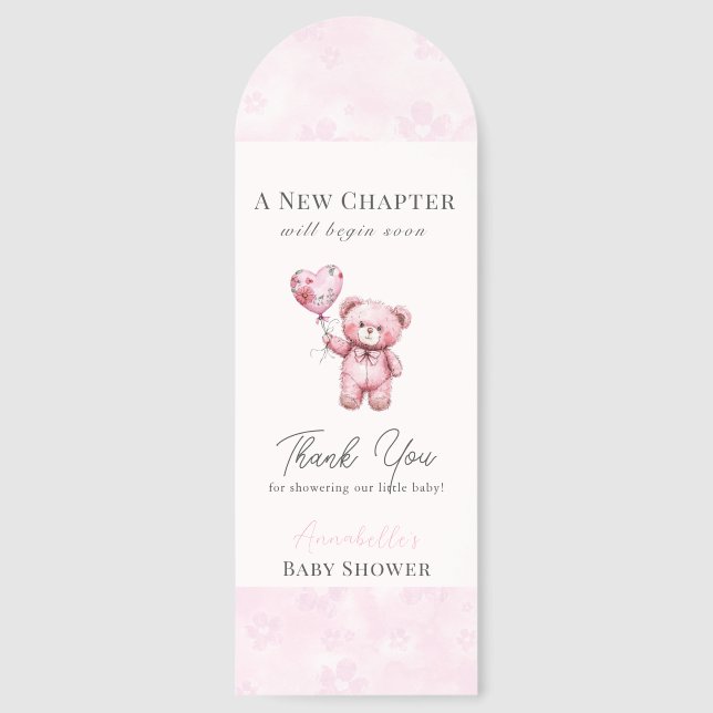 New Chapter Baby Shower teddy bear Bookmarks (Front)