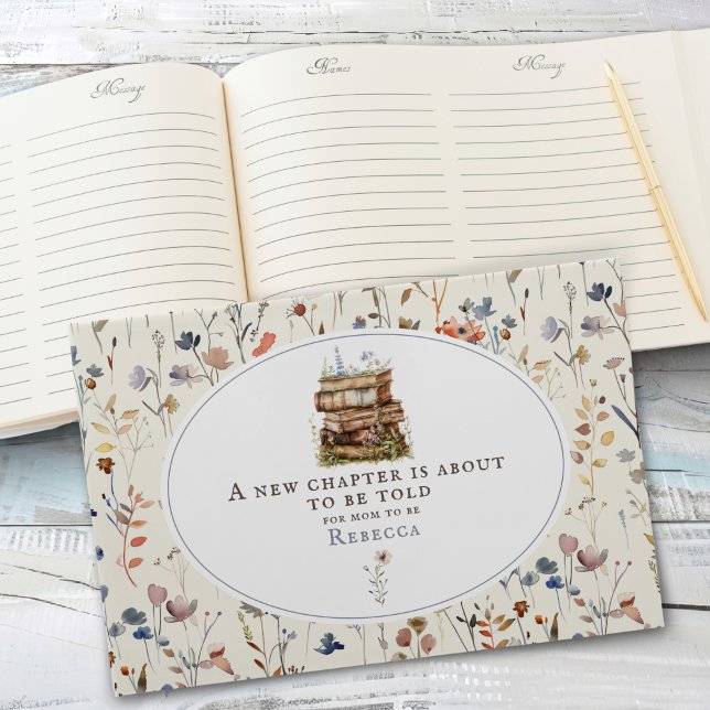 New chapter baby shower watercolor, wildflower guest book (Creator Uploaded)