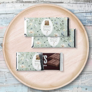 New chapter baby shower watercolor, wildflower hershey bar favors