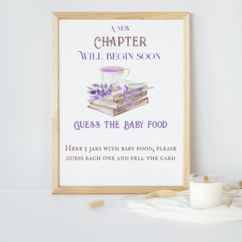 New Chapter Begin Book Guess Baby Shower Game Poster