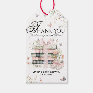 New Chapter Begin Book Wildflower Baby Girl Shower Gift Tags