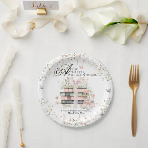 New Chapter Begin Book Wildflower Baby Girl Shower Paper Plates