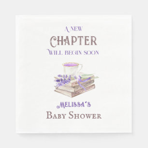 New Chapter Begin Lavender Brunch Book Baby Shower Napkins