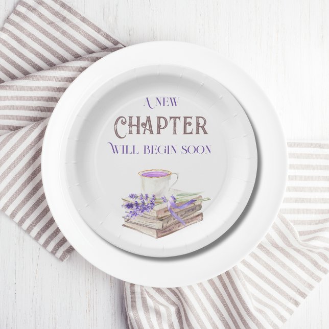 New Chapter Begin Lavender Brunch Book Baby Shower Paper Plates (Creator Uploaded)