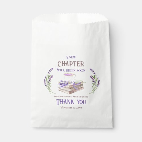 New Chapter Begin Soon Lavender Books Baby Shower Favor Bag
