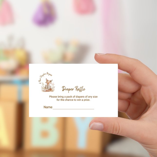 New Chapter Begins  Baby Fox Diaper Raffle Ticket  Enclosure Card (Creator Uploaded)