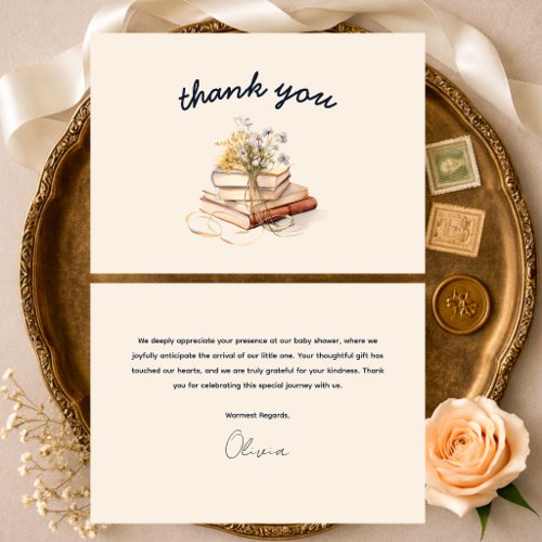 New Chapter Begins Baby Shower Thank You Card