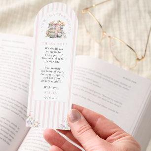 New Chapter begins book baby shower Bookmarks