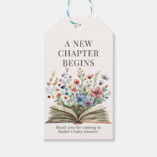 New Chapter Begins Book Baby Shower Gift Tags
