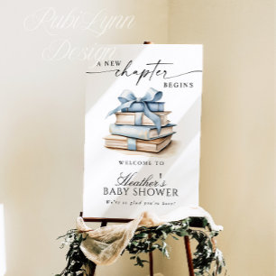 New Chapter Begins Book Baby Shower Welcome Sign