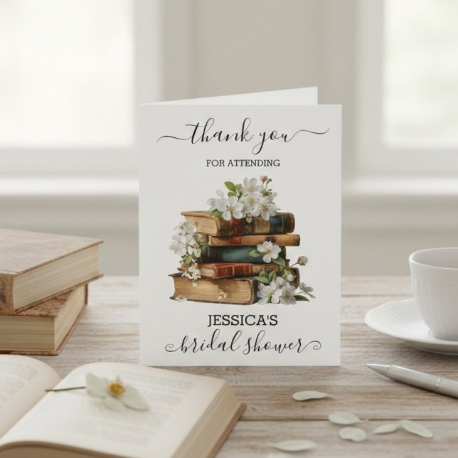 New Chapter Begins Book Bridal Shower  Thank You Card (Creator Uploaded)