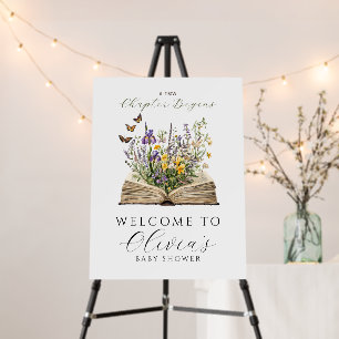 New Chapter Begins Book Wildflowers Baby Shower Foam Board