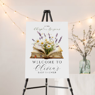 New Chapter Begins Book Wildflowers Baby Shower Foam Board