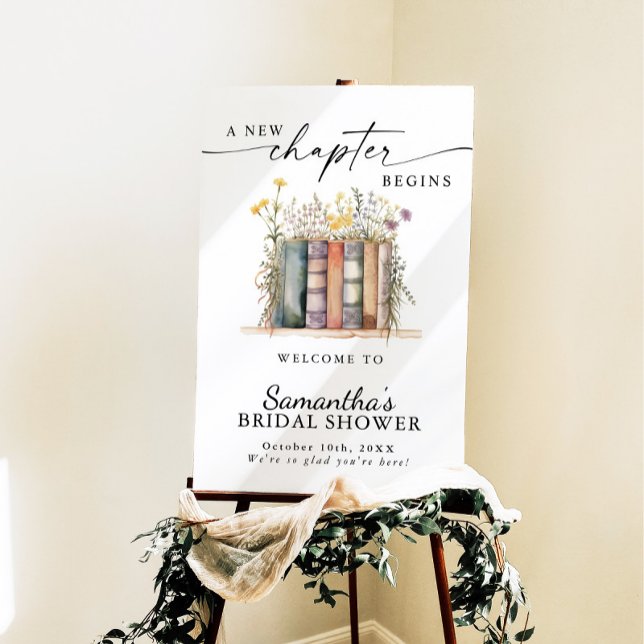 New Chapter Begins Bridal, Book Theme Welcome Sign (Creator Uploaded)