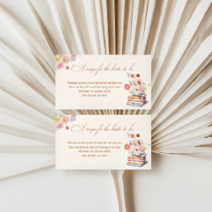 New Chapter Begins Bridal Shower Book Recipe Enclosure Card